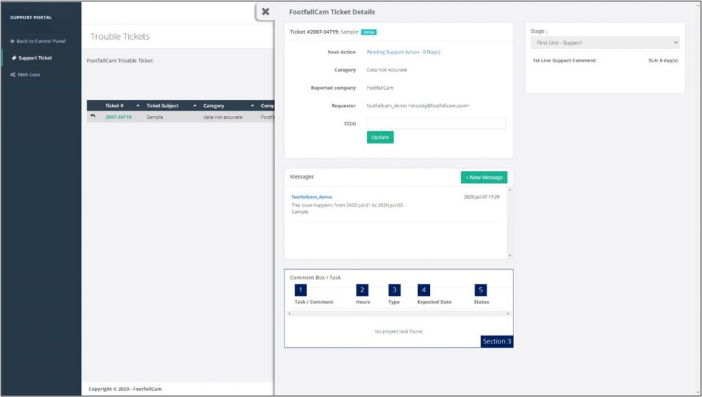 Appendix D: How to Raise a Support Request - FootfallCam