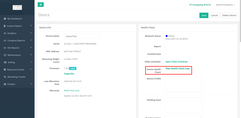 Chapter 8: Device Health Check and Troubleshooting - FootfallCam